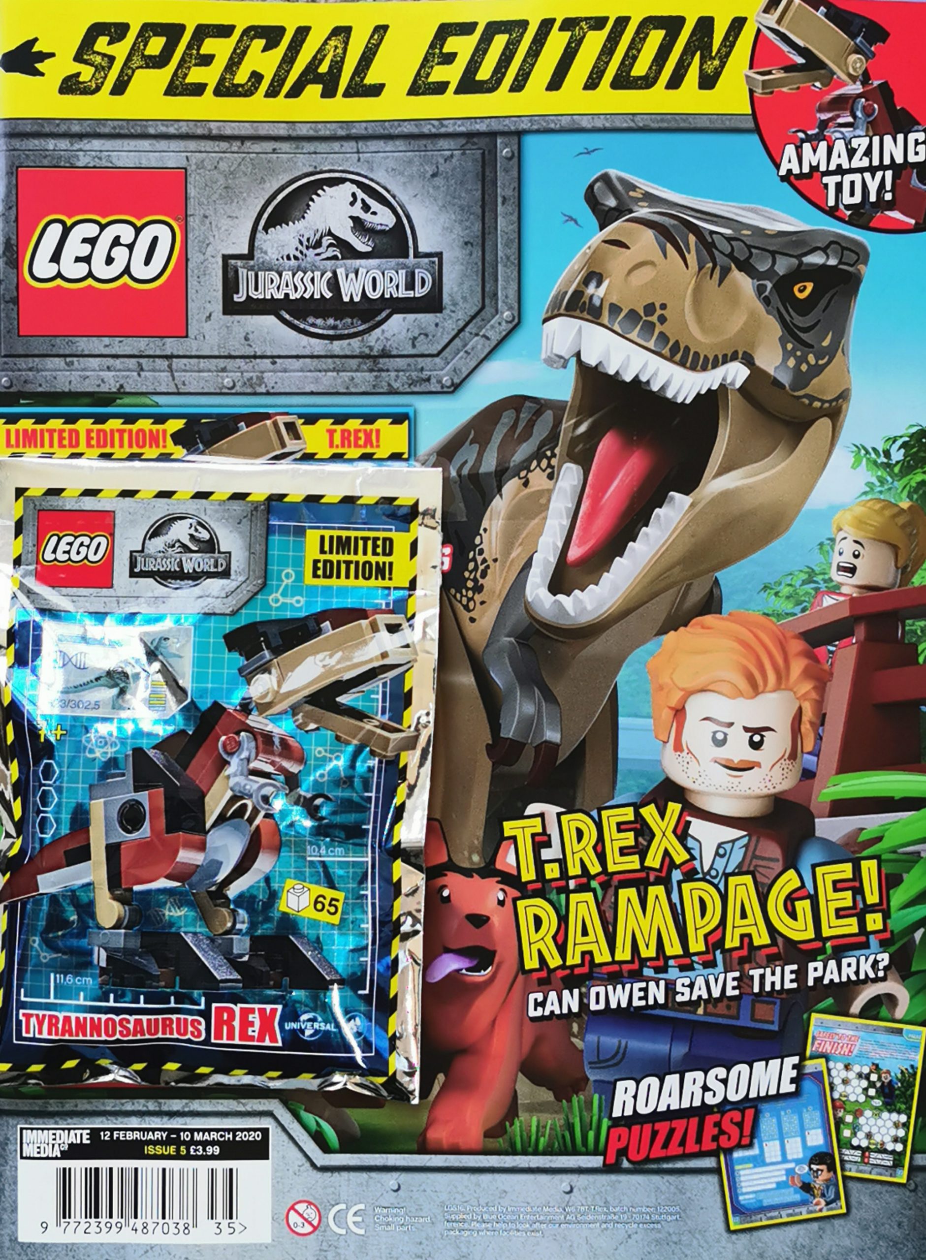 Gold Card Lego®Jurassic World Magazin Nr.18 mit Minifigur Tyrannosaurus Rex