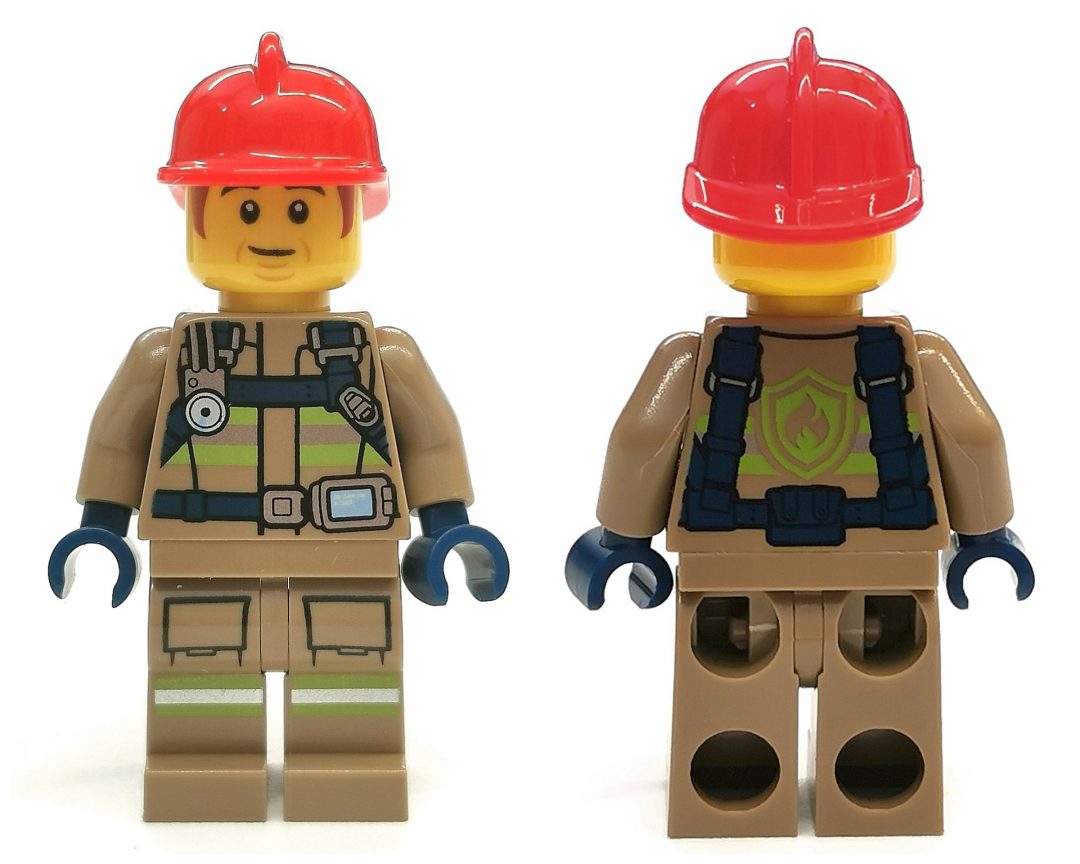 LEGO 2 NEW FIREMEN MINIFIGURES FIGURE MEN PEOPLE FIREFIGHTERS ACCESSORIES CITY 