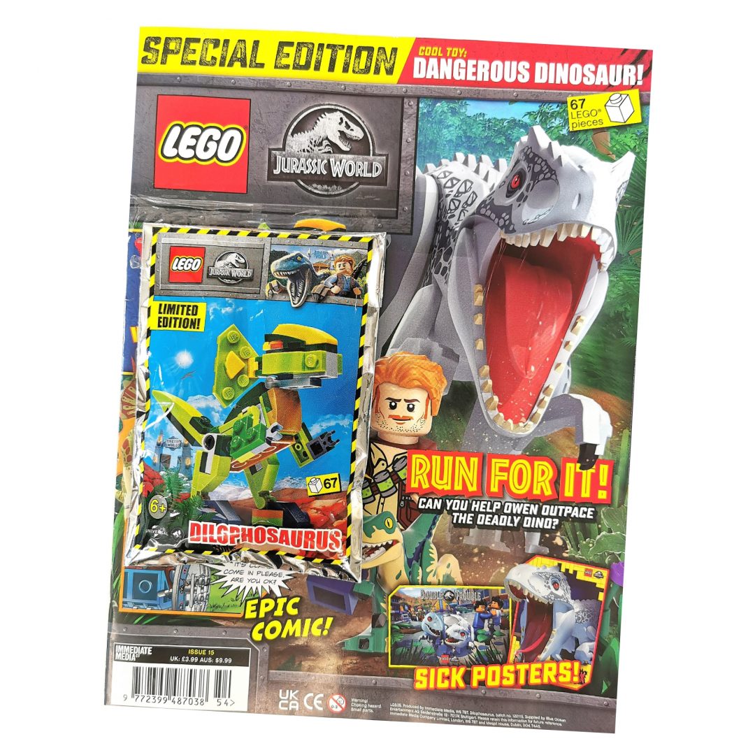 Peregrinación Stevenson curva LEGO Jurassic World Magazine Issue 15 (Special Edition) with Dilophosaurus!  | The Brick Post!